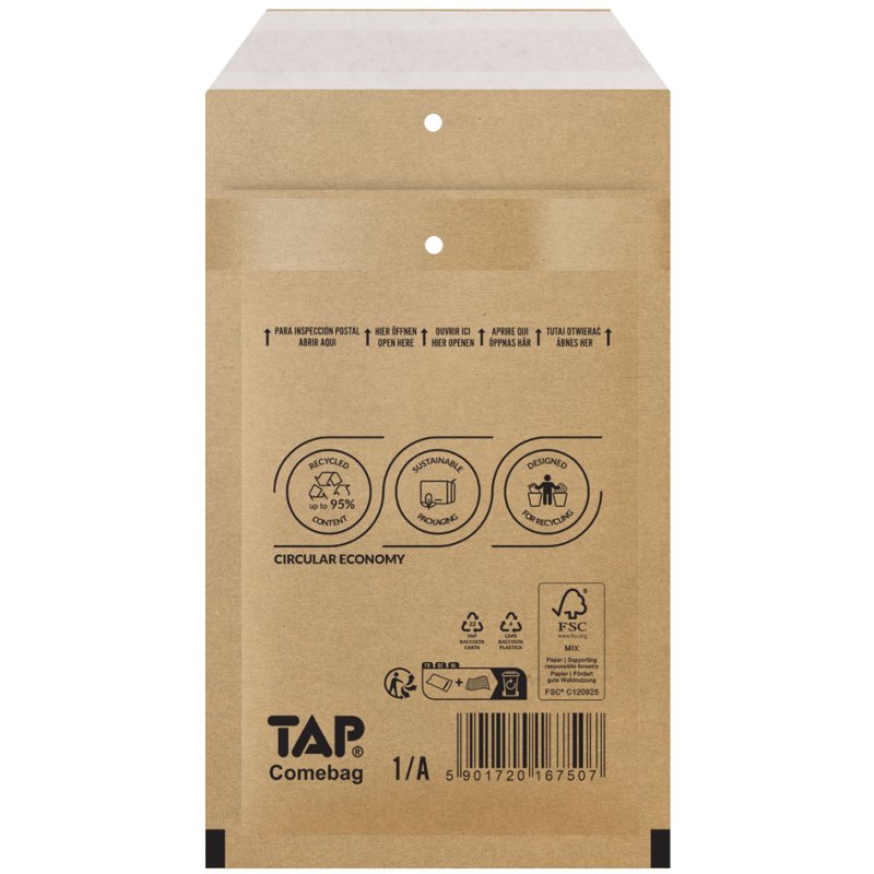 TAP luchtkussenverzendzakken CD formaat, bruin, 200×175 mm, 100 stuks